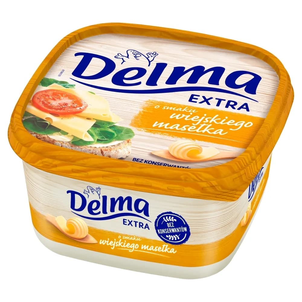 DELMA Margaryna do smarowania o smaku wiejskiego maselka. 12,42 zl/kg