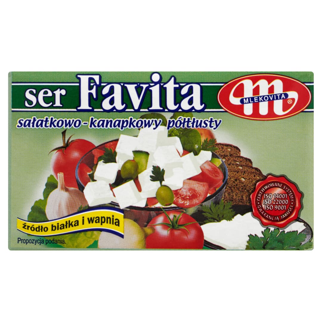 MLEKOVITA FAVITA Ser salatkowo-kanapkowy typu feta poltlusty. 29,59 zl/kg