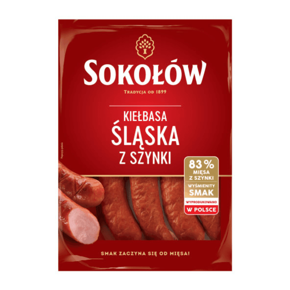 SOKOLOW Kielbasa slaska z szynki. 31,38 zl/kg