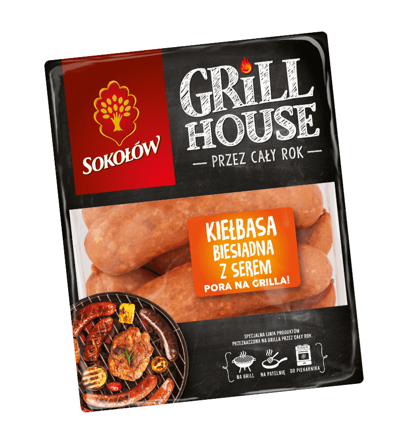 SOKOLOW Kielbasa biesiadna z serem. 39,65 zl/kg