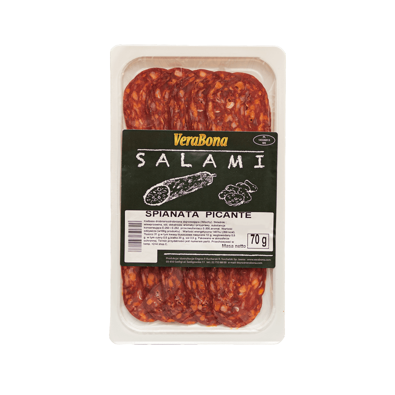VERABONA Salami Spianata Picante plastry. 122,71 zl/kg